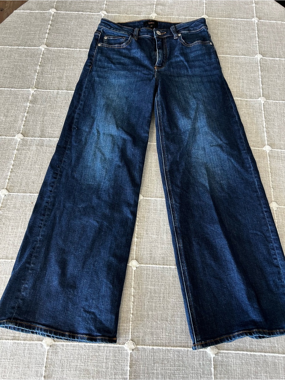 Quince Bella Stretch Wide Leg Women’s Jeans in Dark Blue